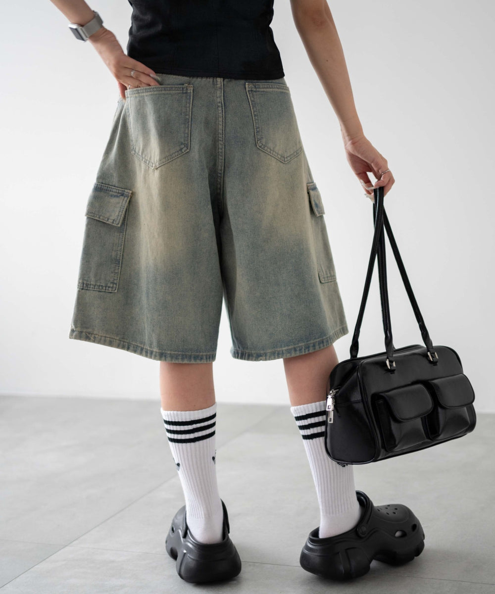 デニム淡色　モデル：155㎝　M着用