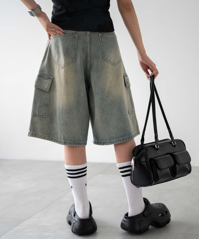 デニム淡色　モデル：155㎝　M着用