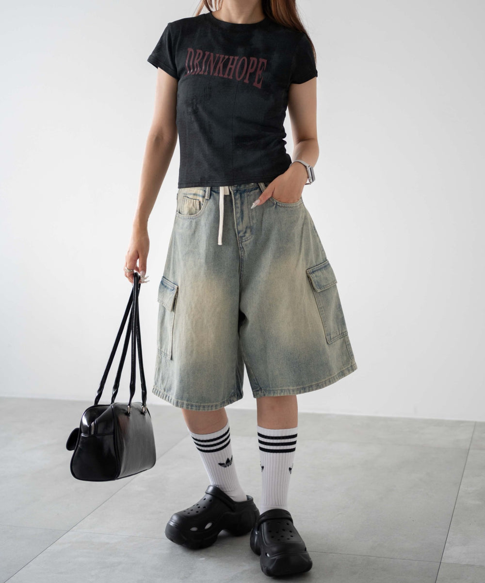 デニム淡色　モデル：155㎝　M着用