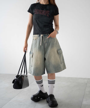 デニム淡色　モデル：155㎝　M着用