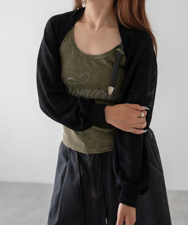 サマーニットボレロ/ブラック　モデル：155㎝　F着用