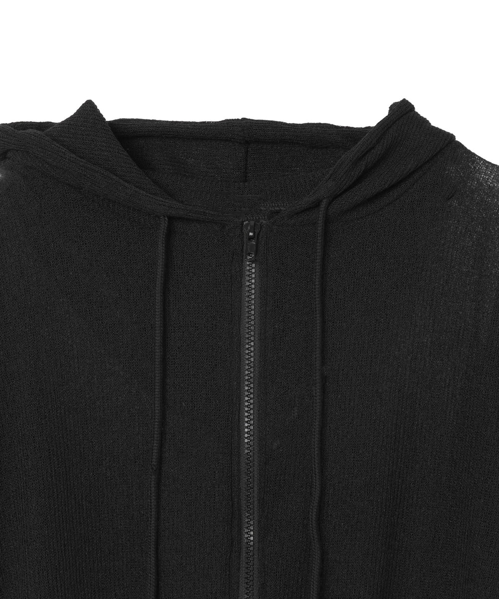 透かし編みクロップドパーカー