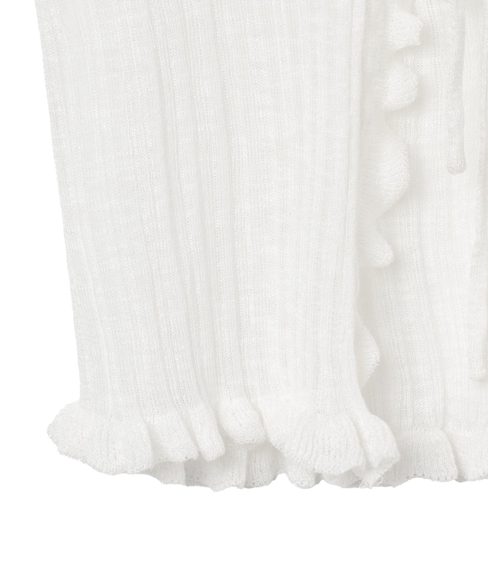 フリルデザインリボンカーデ