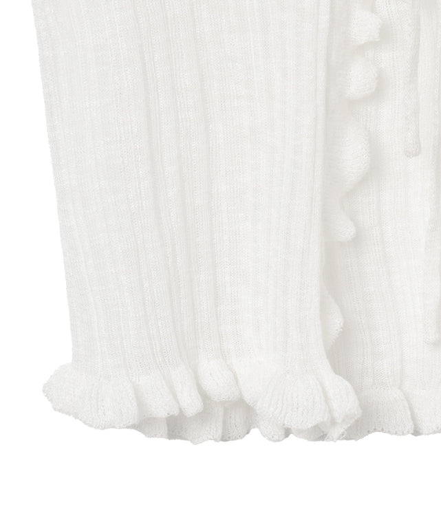 フリルデザインリボンカーデ