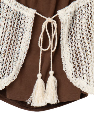 ビーズデザインキャミSETメッシュカーデ