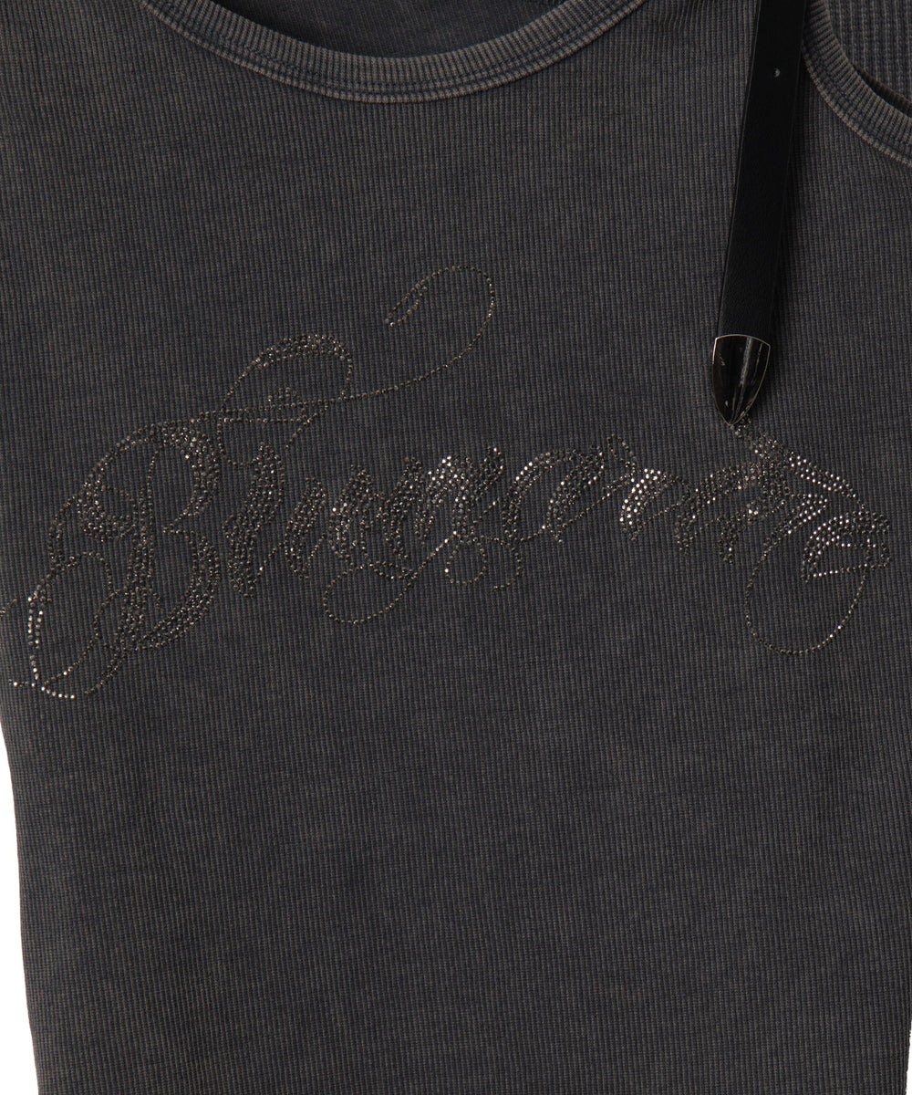 ショルダーストラップラインストーンタンク