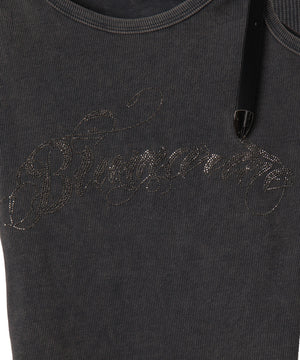 ショルダーストラップラインストーンタンク