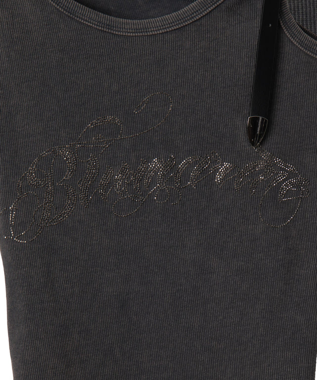 ショルダーストラップラインストーンタンク