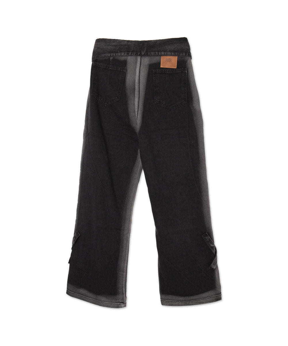 ウエストロールダウン2ラインデニム