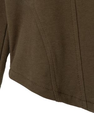 WジップカーブヘムスリーブロンT