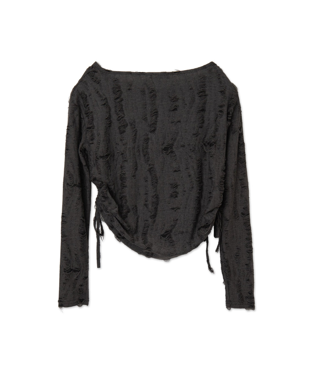 サイドギャザースターダメージトップス