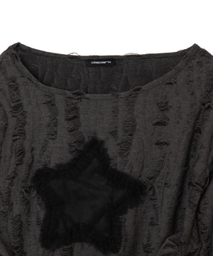 サイドギャザースターダメージトップス