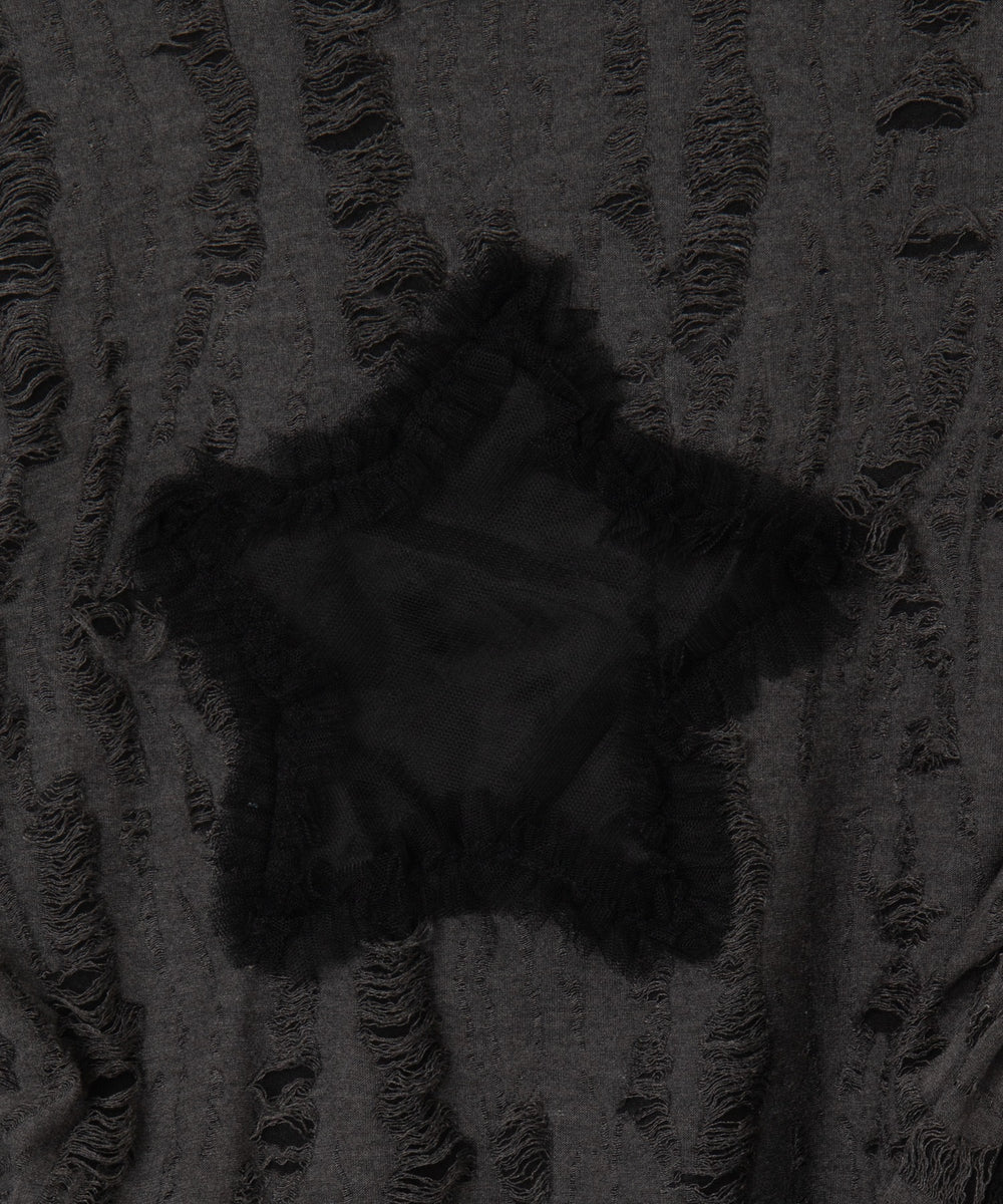 サイドギャザースターダメージトップス