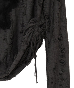 サイドギャザースターダメージトップス