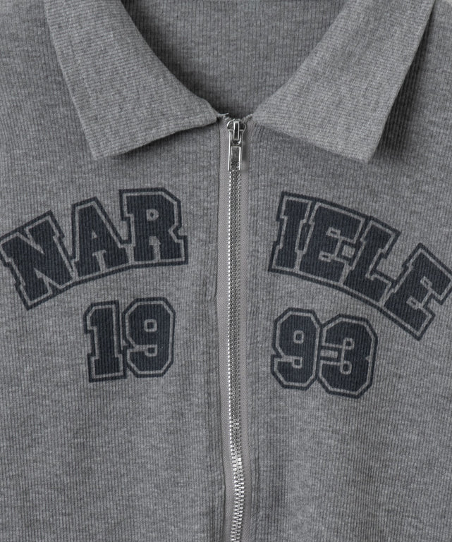 WジップナンバリングロゴロンT