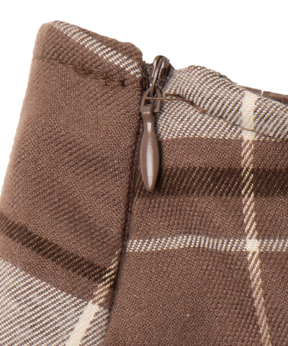 ベルト付きチェックプリーツミニスカパン