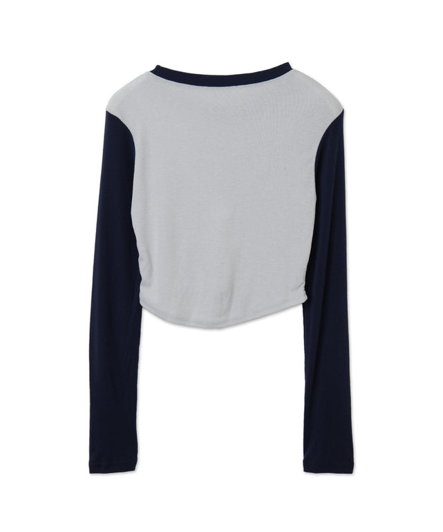 BBB2トーンカラースリーブトップス