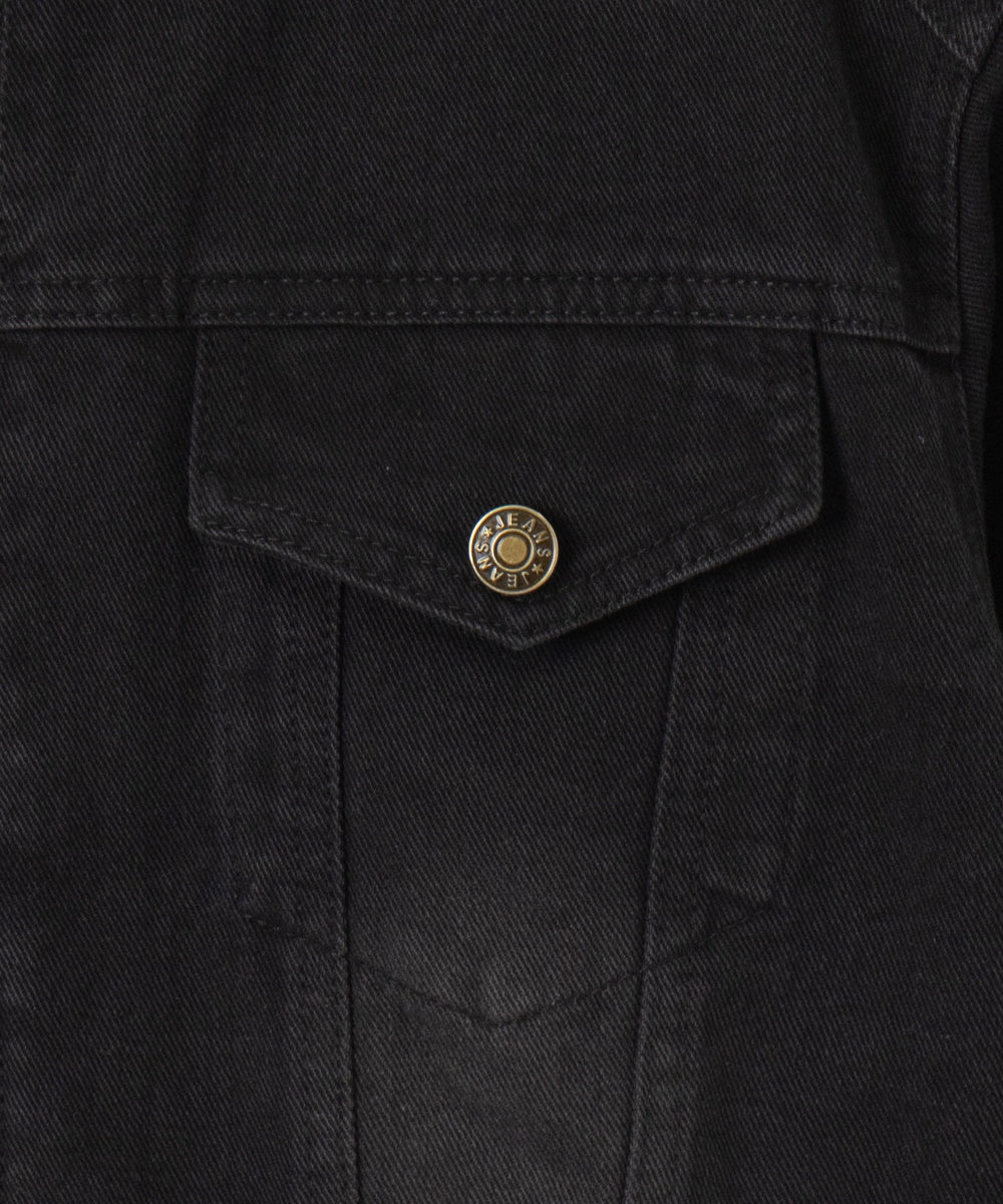 Wジップクロップドバイカーデニムジャケット