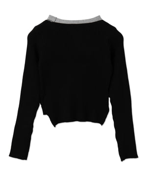 ブローチ付きフロントフックカーデイガン