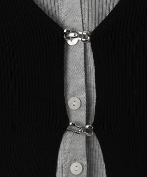 ブローチ付きフロントフックカーデイガン