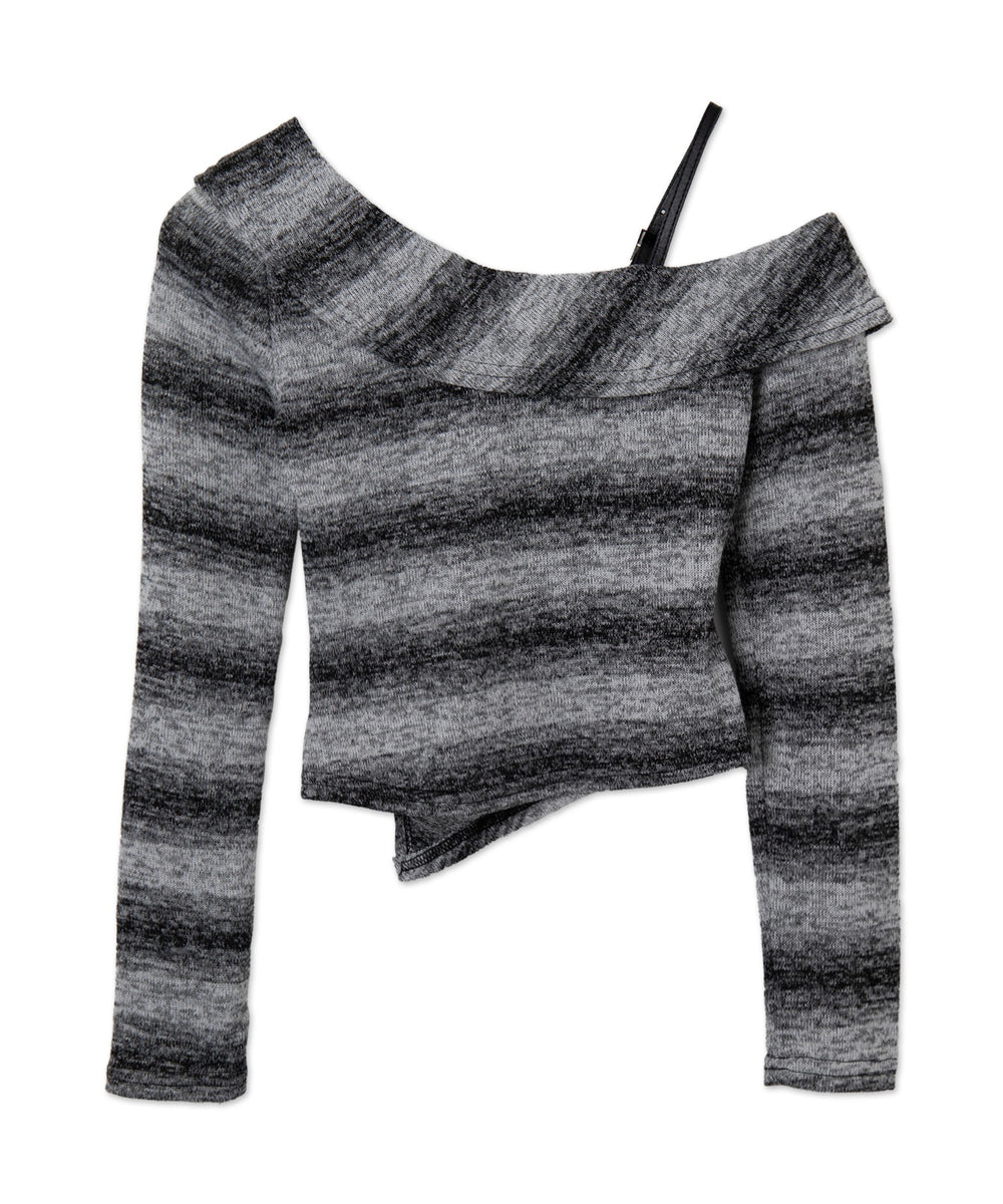 ストラップショルダーボーダーニット