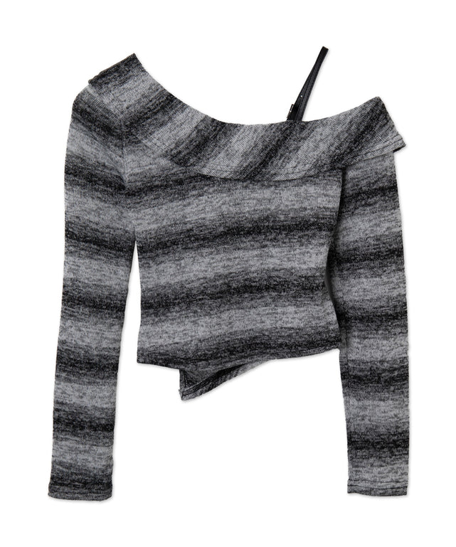 ストラップショルダーボーダーニット