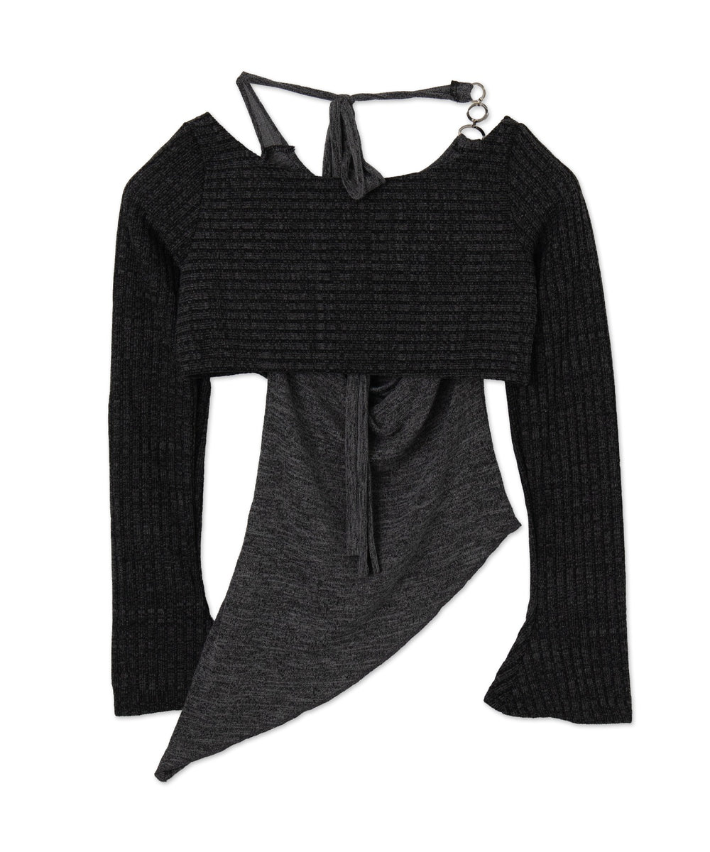 チェーンホルターネックSETスラブニット