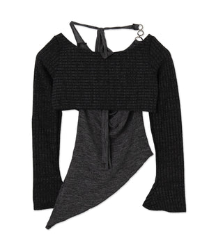 チェーンホルターネックSETスラブニット