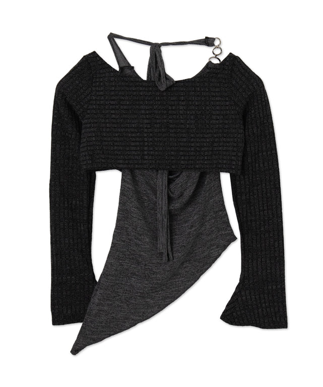 チェーンホルターネックSETスラブニット