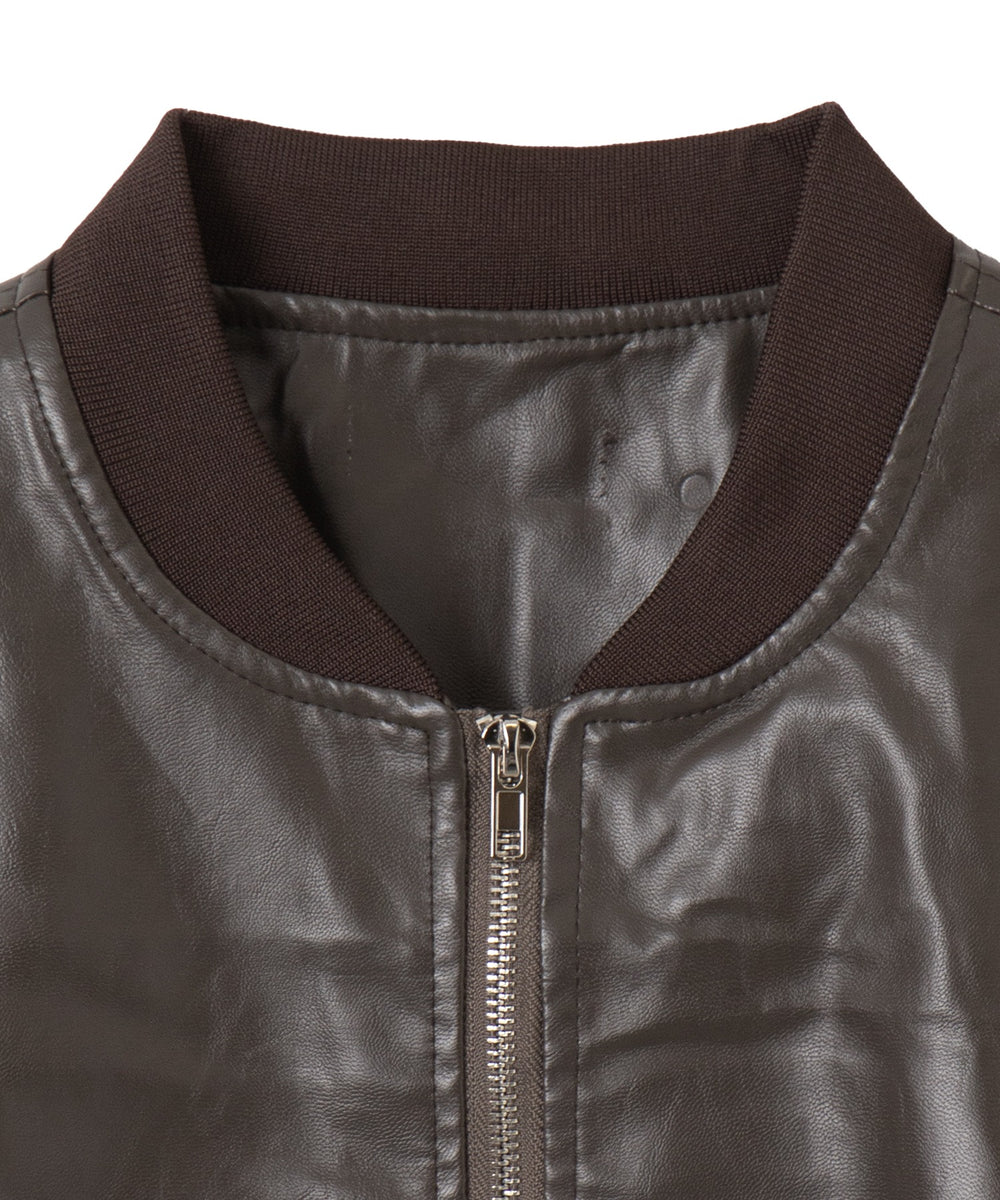 ヴィンテージPUボンバージャケット