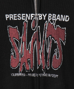 ロゴWジップパーカー