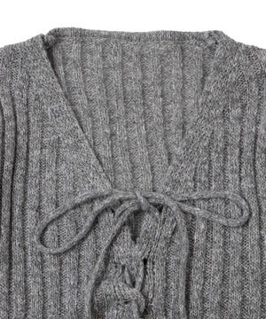 フロントレースアップニット