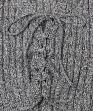 フロントレースアップニット