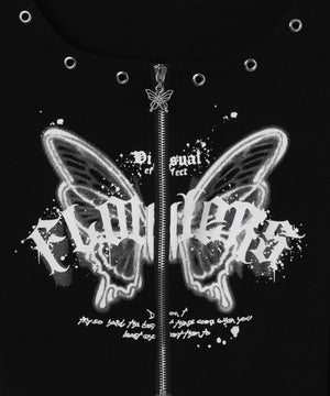 バタフライアイレットWジップトップス