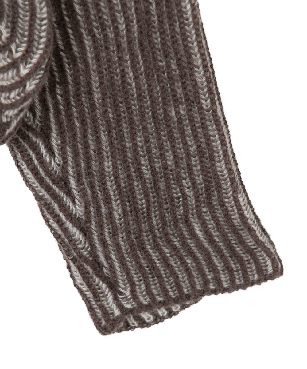 カーブヘムリブニットZIPパーカー