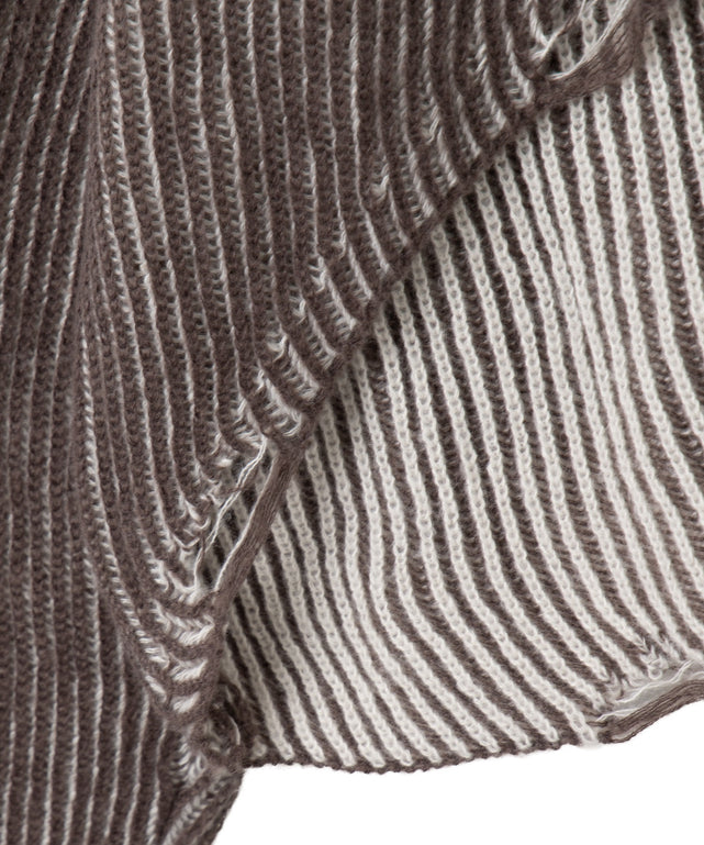 カーブヘムリブニットZIPパーカー