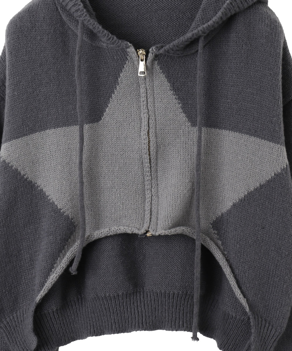 スターニットカーブヘムZIPパーカー