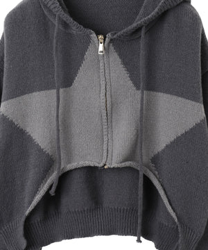 スターニットカーブヘムZIPパーカー