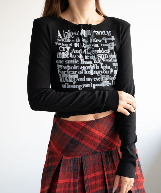 ヘンリーネックグラフィックピチトップス【一部店舗限定】｜WEGO