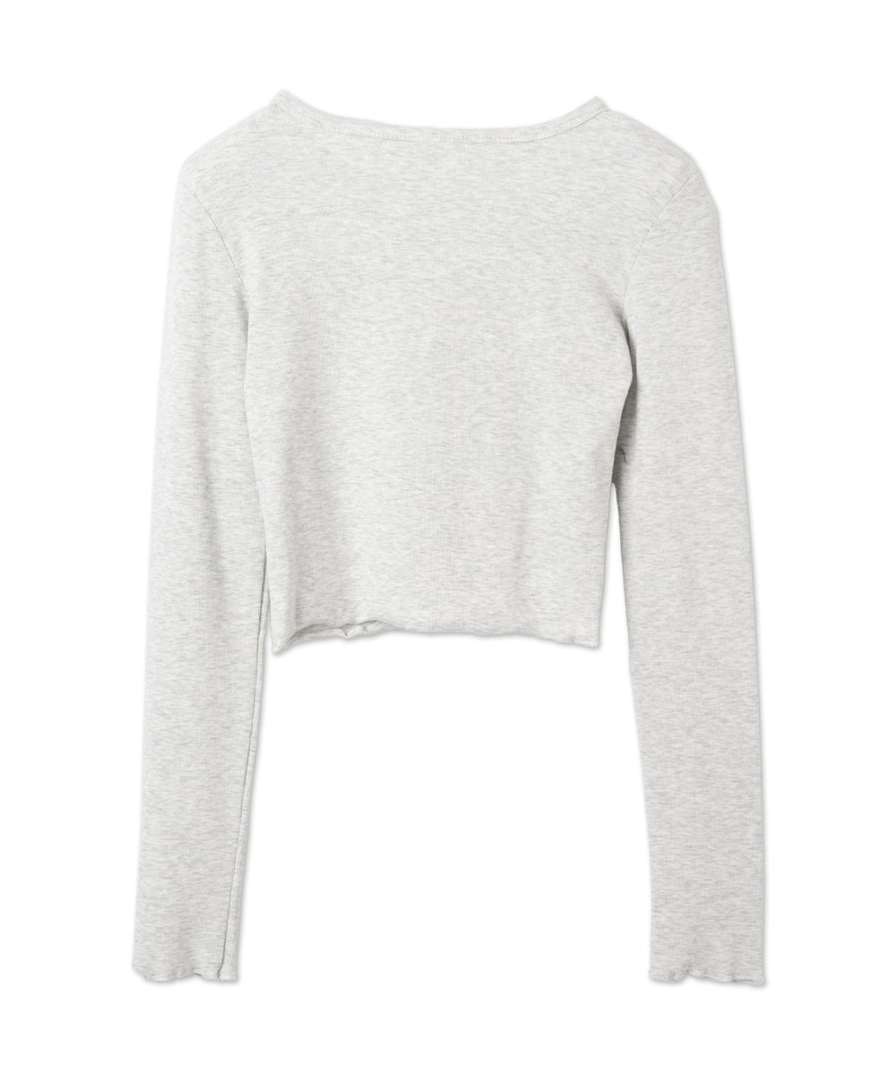 ヘンリーネックグラフィックピチトップス