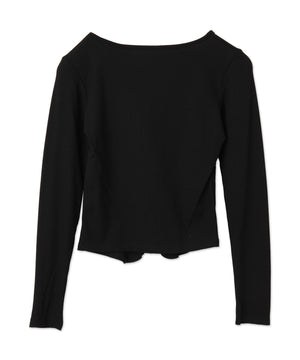 バタフライプリントフリルトップス