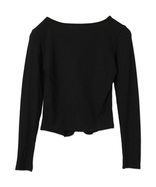 バタフライプリントフリルトップス