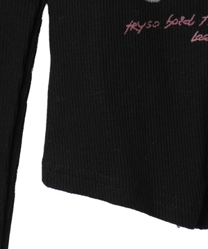 バタフライプリントフリルトップス