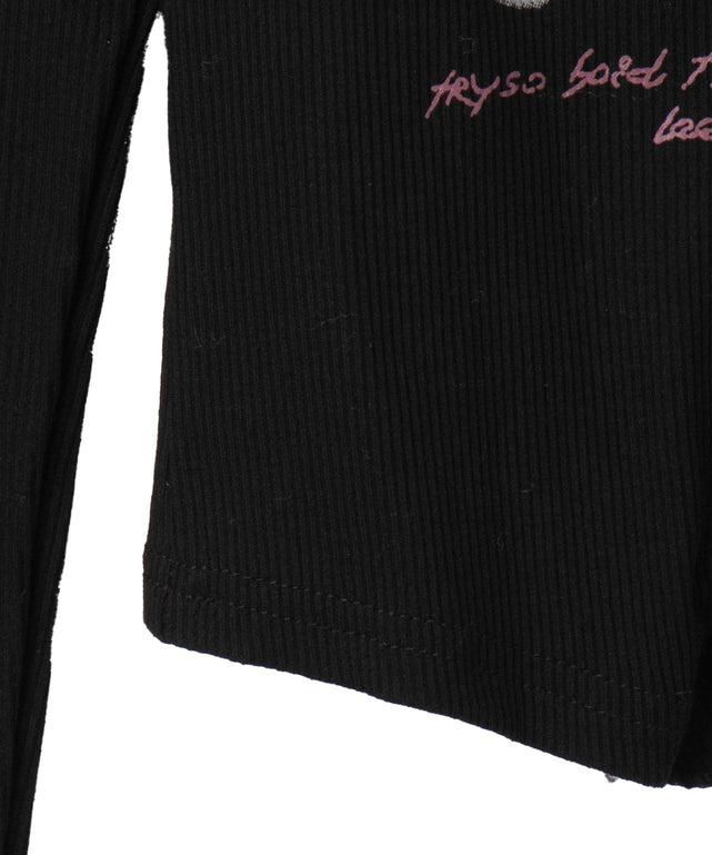 バタフライプリントフリルトップス