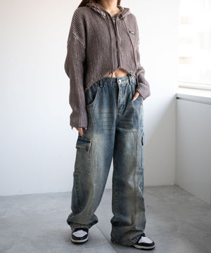 デニム中濃　モデル:155cm M着用