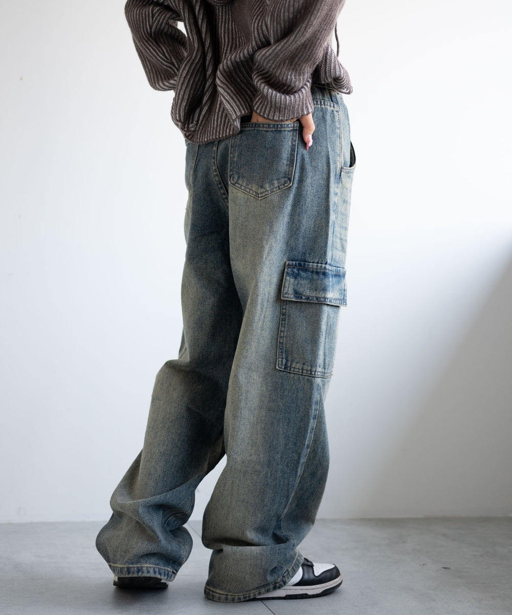 デニム中濃　モデル:155cm M着用