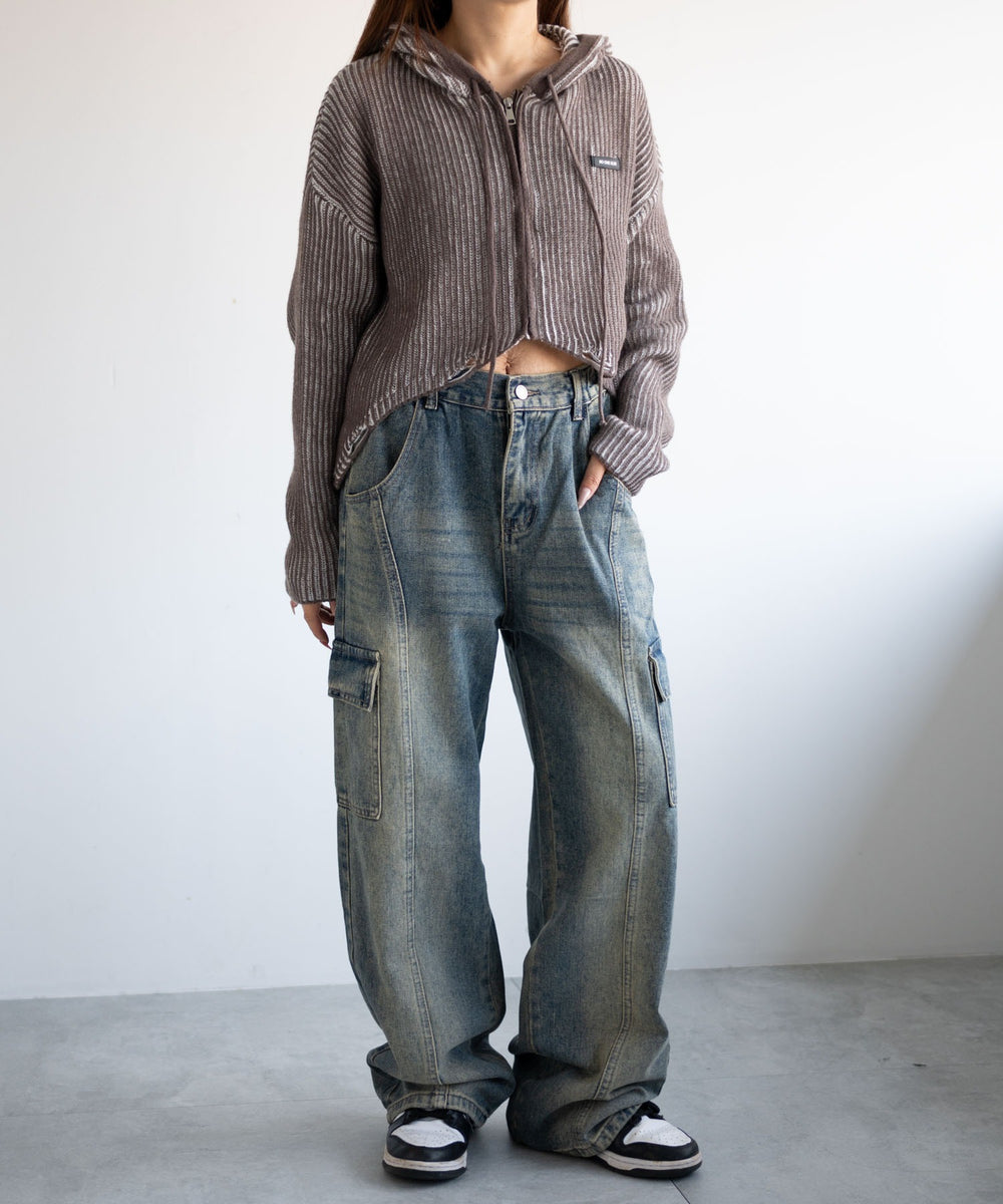 デニム中濃　モデル:155cm M着用