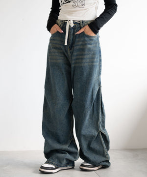 デニム中濃　モデル:155cm M着用