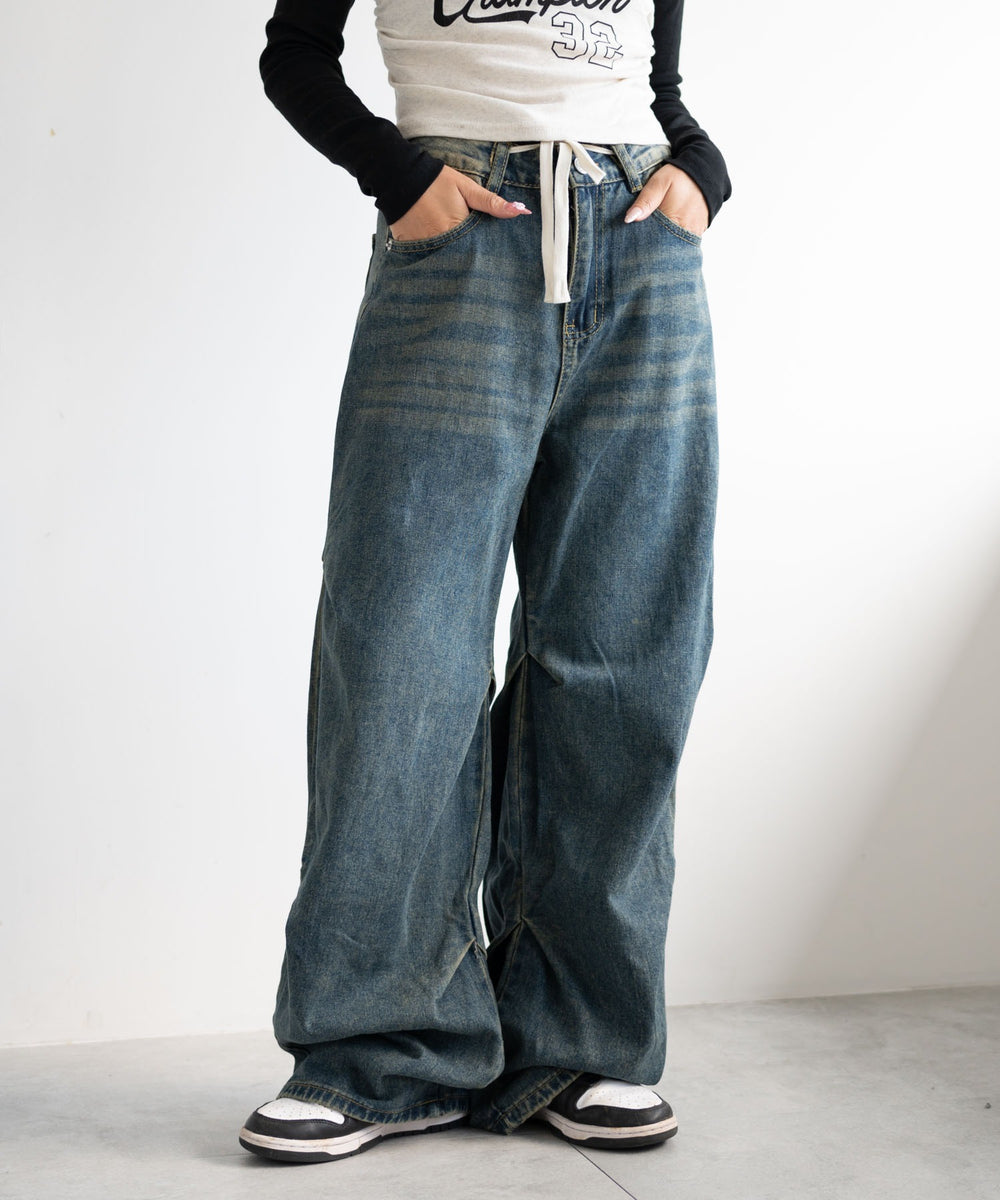 デニム中濃　モデル:155cm M着用