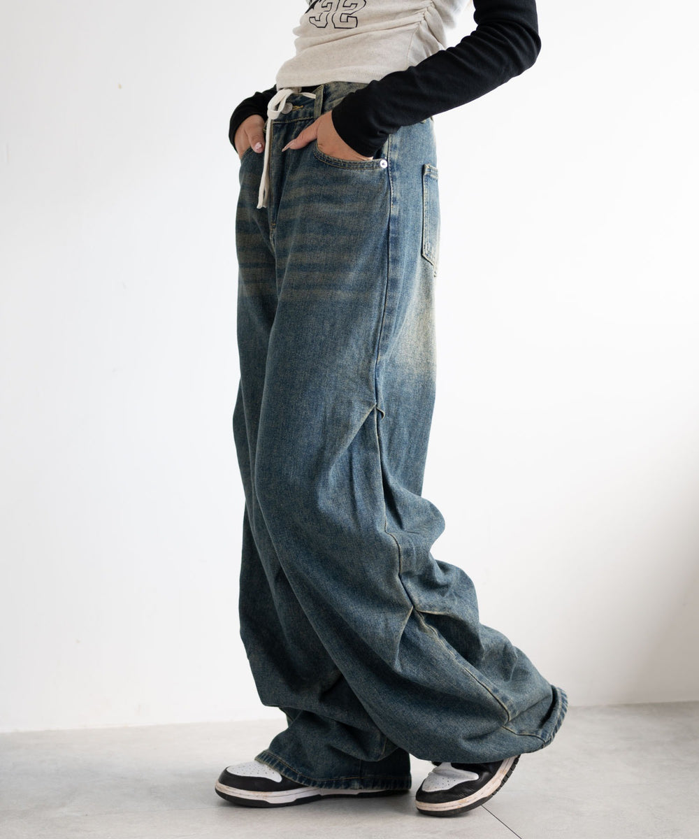 デニム中濃　モデル:155cm M着用